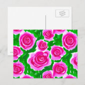 Fuchsia Roze Waterverfrozen Briefkaart (Voorkant / Achterkant)