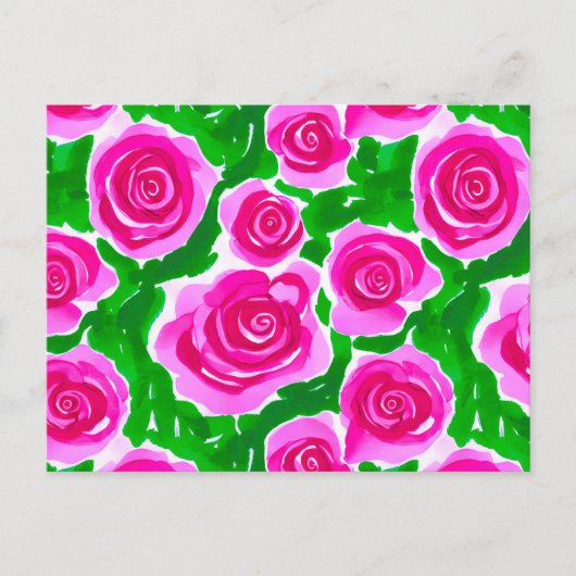 Fuchsia Roze Waterverfrozen Briefkaart (Voorkant)
