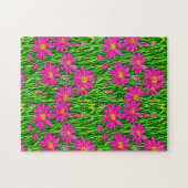 Fuchsia Roze Wildbloemen in een veld Legpuzzel (Horizontaal)