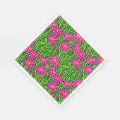 Fuchsia Roze Wildbloemen in een veld Servet (Hoek)