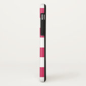 Fuchsia roze & witte streep gepersonaliseerd Case-Mate iPhone case (Achterkant/links)