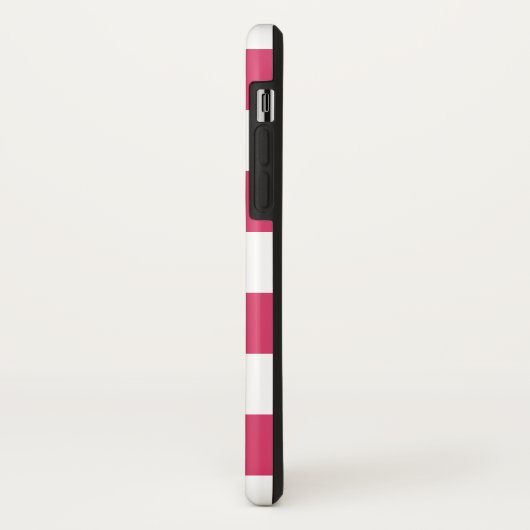Fuchsia roze & witte streep gepersonaliseerd Case-Mate iPhone case (Achterkant/links)