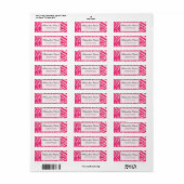 Fuchsia & Roze Zebra Achtergrondkleur Etiket (Full Sheet)