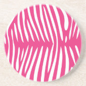 Fuchsia & Roze Zebra Achtergrondkleur Zandsteen Onderzetter (Voorkant)