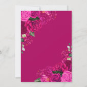 Fuchsia roze zilver prinses vlinder quinceañera kaart (Achterkant)