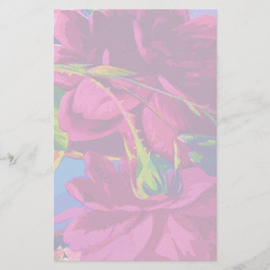 Fuchsia Rozen Briefpapier (Voorkant)