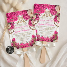 Fuchsia Rozen en Cowboy Laarzen Country Quinceañer