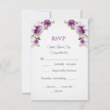 Fuchsia Rozen en Pioenrozen Trouw RSVP Kaart