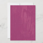 Fuchsia Rustic Barn Wood Wedding Invitations Kaart (Achterkant)