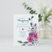 Fuchsia Sage Autumn Fall Wedding nodigt budgettair (Staand voorkant)