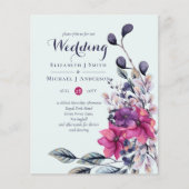 Fuchsia Sage Autumn Fall Wedding nodigt budgettair (Voorkant)