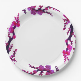 Fuchsia Sakura bloesems schilderij papier Bord