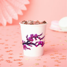 Fuchsia Sakura Blossom Schilderij van Sara Motolan