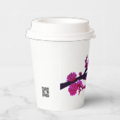 Fuchsia Sakura Blossom Schilderij van Sara Motolan Papieren Bekers (Rechts)