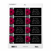 Fuchsia Scroll Gerbera Daisy w/Black en White Etiket (Full Sheet)