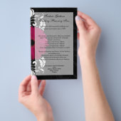 Fuchsia Scroll Gerbera Daisy w/Black en White Flyer (Hand)