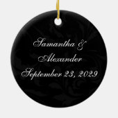 Fuchsia Scroll Gerbera Daisy w/Black en White Keramisch Ornament (Achterkant)