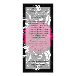 Fuchsia Scroll Gerbera Daisy w/Black en White Reclamekaart