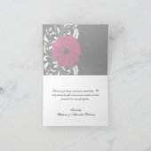 Fuchsia Scroll Gerbera Madelief met Zwart en Wit Bedankkaart (Binnen)