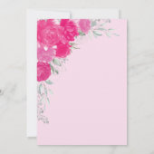 Fuchsia Silver Quinceañera Flower 15th Birthday Kaart (Achterkant)