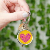 Fuchsia Skull Heart Sleutelhanger (Hand)