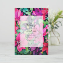 Fuchsia, Smaragdgroen en Zwarte Bloemige Bruiloft