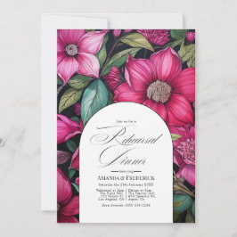 Fuchsia, Smaragdgroen en Zwarte Probedineruitnodig Kaart