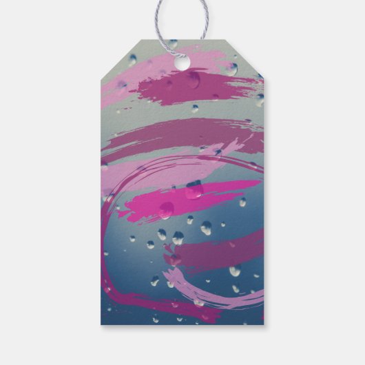 Fuchsia & Soft Pink Brushstroke Always and Forever Cadeaulabel (Achterkant)