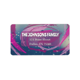 Fuchsia & Soft Pink Return Address Label