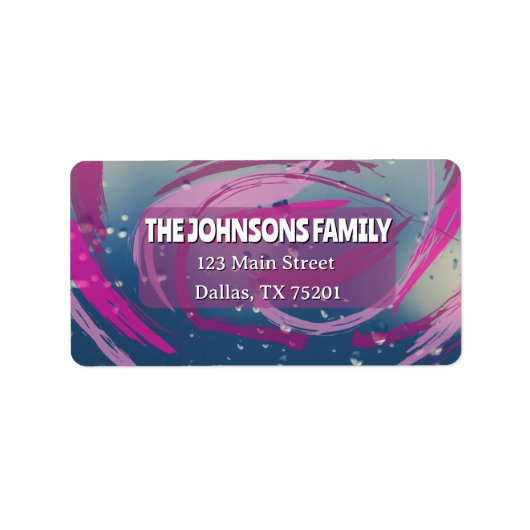 Fuchsia & Soft Pink Return Address Label (Voorkant)