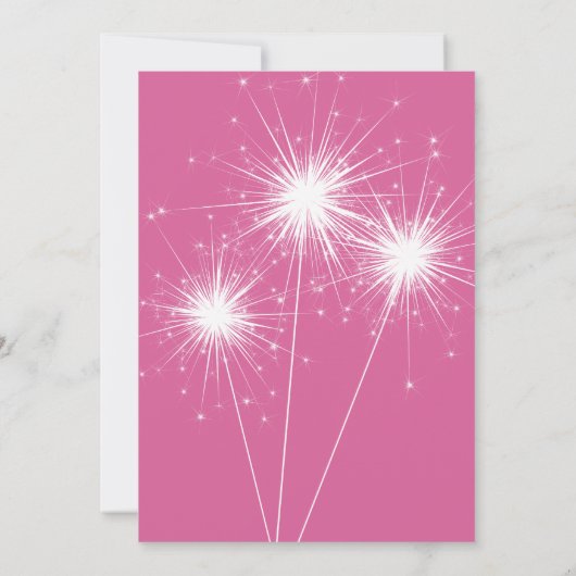 Fuchsia Sparkler Afstuderen Invitation Kaart (Achterkant)