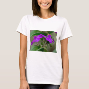 Fuchsia Spiderwort Twins Wildflower Gifts apparel T-shirt