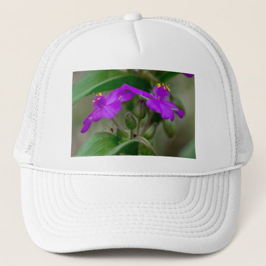 Fuchsia Spiderwort Twins Wildflower Gifts apparel Trucker Pet (Voorkant)