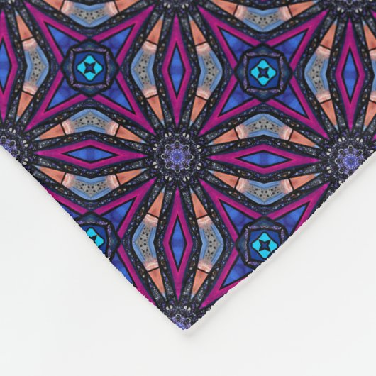 Fuchsia Stargazer Fleece Deken (Hoek)