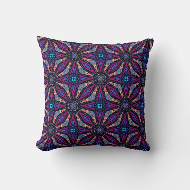Fuchsia Stargazer Throw Pillow Kussen (Voorkant)