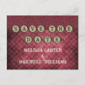Fuchsia Steampunk Keys Save the Date Briefkaart (Voorkant)