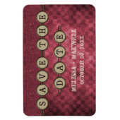 Fuchsia Steampunk Keys slaat de datum Flexi Magnet Magneet (Verticaal)