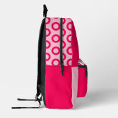 Fuchsia Stippen Fantasy Student Monogram Bedrukte Rugzak (Links)