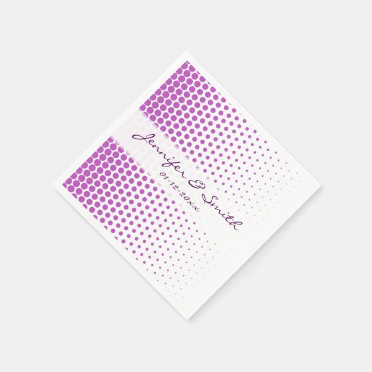 Fuchsia Stippen Modern Wit Servetten (Hoek)