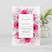 Fuchsia Stralende Lente Bruiloft Kaart (Staand voorkant)