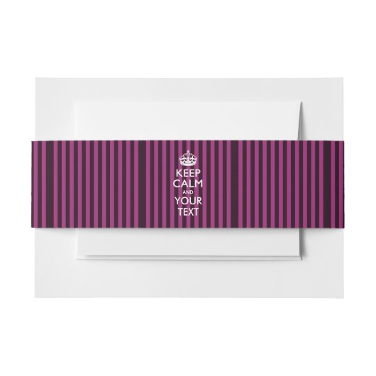 Fuchsia Stripes houdt CALM en uw Creative Text bij Uitnodigingen Wikkel (Voorkant Voorbeeld)