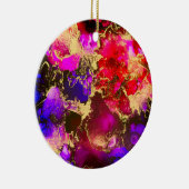 Fuchsia Stunning Alcohol Ink Painting Keramisch Ornament (Rechts)
