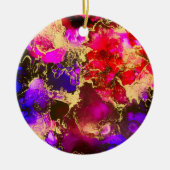 Fuchsia Stunning Alcohol Ink Painting Keramisch Ornament (Voorkant)