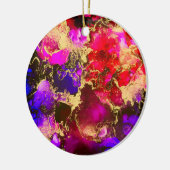 Fuchsia Stunning Alcohol Ink Painting Keramisch Ornament (Links)