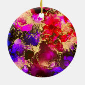 Fuchsia Stunning Alcohol Ink Painting Keramisch Ornament (Achterkant)
