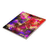 Fuchsia Stunning Alcohol Ink Painting Tegeltje (Zijkant)