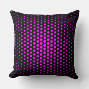 Fuchsia Techno Stippen Modern Black Kussen
