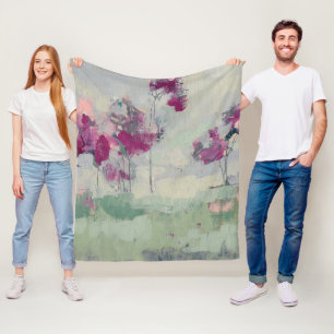 Fuchsia Treeline Fleece Deken