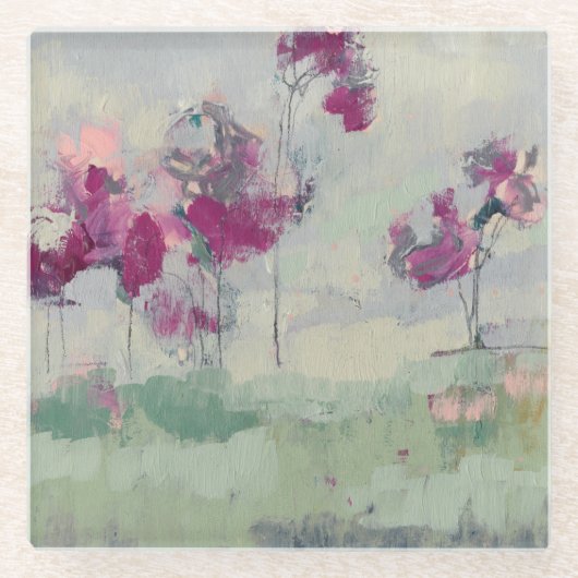 Fuchsia Treeline Glazen Onderzetter (Voorkant)