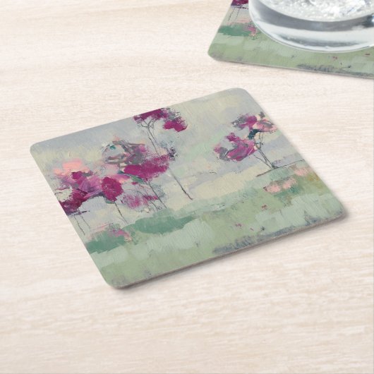 Fuchsia Treeline Kartonnen Onderzetters (Schuin)